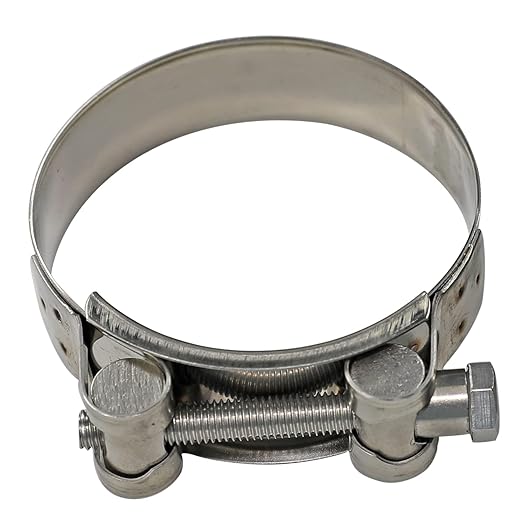 AKIHISA 122-130mm ID Range T-Bolt Hose Clamp,2 Pack 304 Stainless Steel Adjustable Heavy Duty Pipe Clamp 4.8 to 5.12 Inch
