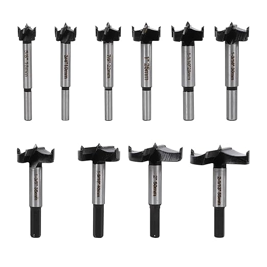 Forstner Bit Set for Woodworking 10PCS Wood Drill Bit Set Hole Saw Woodworking Tools Carbide Tipped Forstner Bits for Hard Wood Plastic Plywood MDF