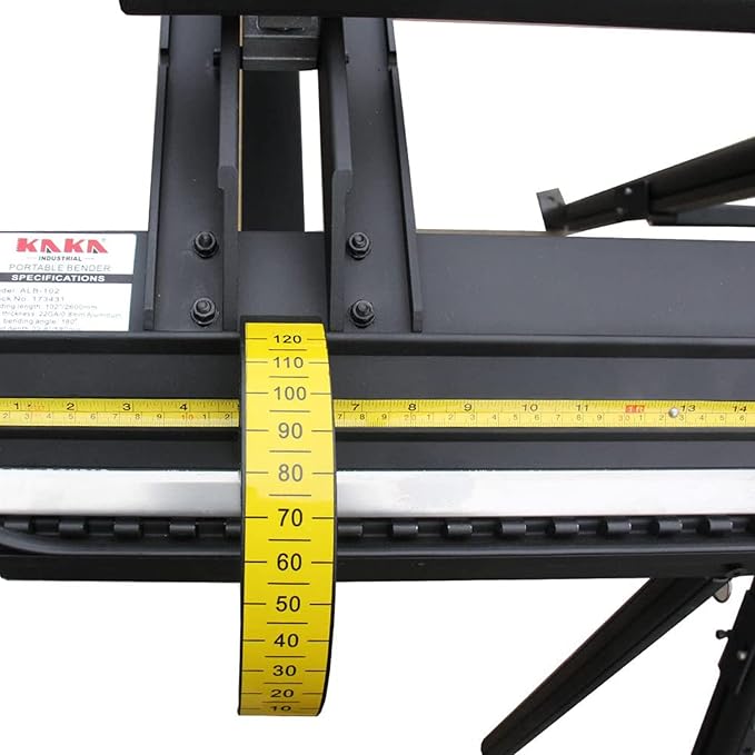 KAKA INDUSTRIAL Siding Brake, 126-inch Portable Thin Plate Aluminum Brake, Sheet Metal Brake with a Roller Knife, 24-Gauge Mild Steel Capacity, 1-180° Bending Angle Metal Brake Bender ALB-126