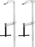 QWORK 16" Heavy Duty F Clamp, 4 Pack Drop-forged Bar Clamp, 4-3/4-Inch Throat Depth, Professional Forging Jaws, Rail, Spindle and Handle