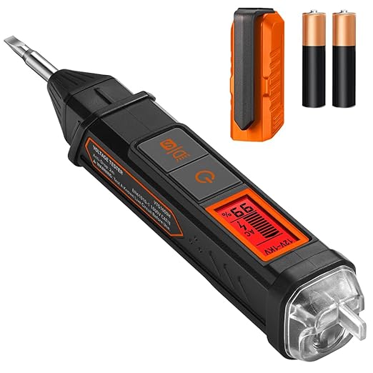 AstroAI VTS1000H Voltage Tester with Screwdriver, Non-Contact Electrical Tester, Dual Range AC 12V/70V-1000V, Live Wire Test, Wire Breakpoint Finder, Audible Alarm, LCD Percentage Display, Orange