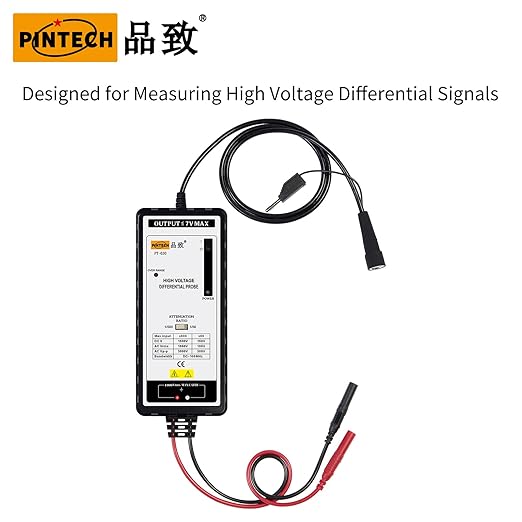 PINTECH Oscilloscope Probe 3000V, 100MHz High Voltage Differential Probe kit 3.5ns Rise Time 50X/500X Attenuation Rate, PT-630