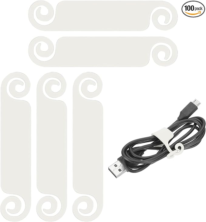 PATIKIL Cable Tags Flexible Cable Management Labels Cord Identification Tags, Wire Cord Markers for USB Computer Phone Charger Power - 100Pcs (White)