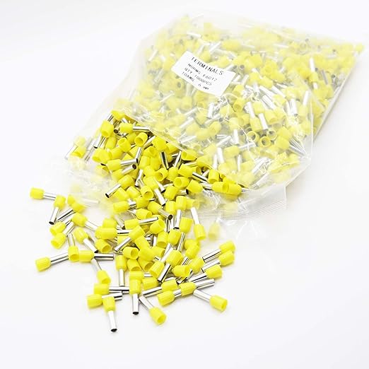 Fidioto 1000pcs Wire Ferrules Terminals Kit, AWG 10 Terminal Connector Wire Insulated Cord Pin Ends Terminals for Electric, Industrial, Chemical Industry, Power Control System, etc.