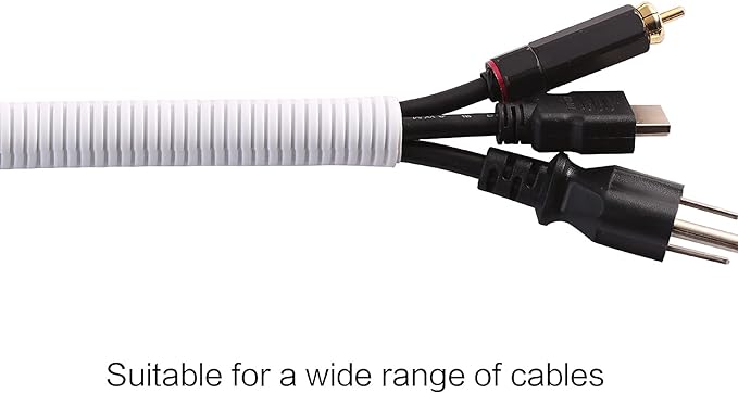Alex Tech 25ft - 1 inch Split Wire Loom Tubing - White