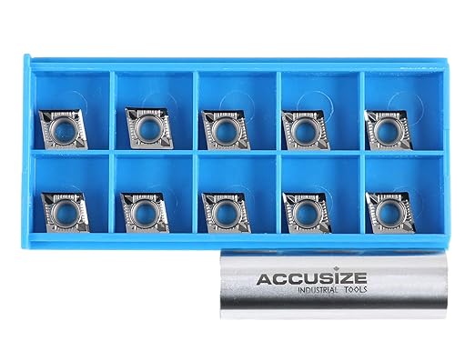 Accusize Industrial Tools Ccgt32.51-Ak-H01 Uncoating Carbide Inserts, 10 Pcs, for Machining Aluminum, Akh01x10