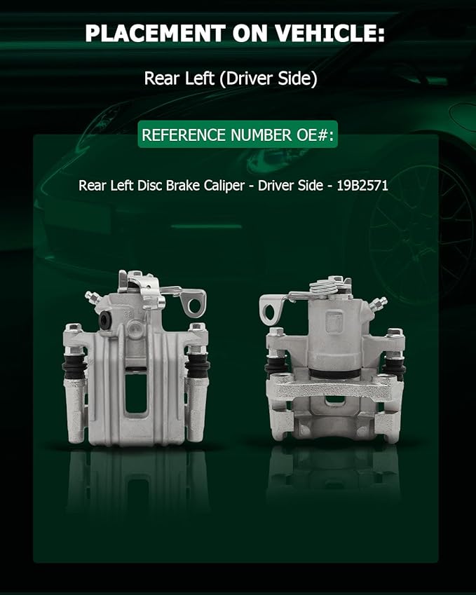 SCITOO Rear Left Brake Caliper With Bracket 19B2571 Compatible For Audi TT 2000-2006 For Volkswagen For Type 1 2000-2010 For Volkswagen For Golf 1999-2006