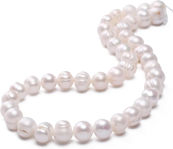 Natural Pearl Beads Potato 9-10mm White Freshwater Cultured Loose Gemstone Beads for DIY Jewelry Making 13.8''/Strand HQ