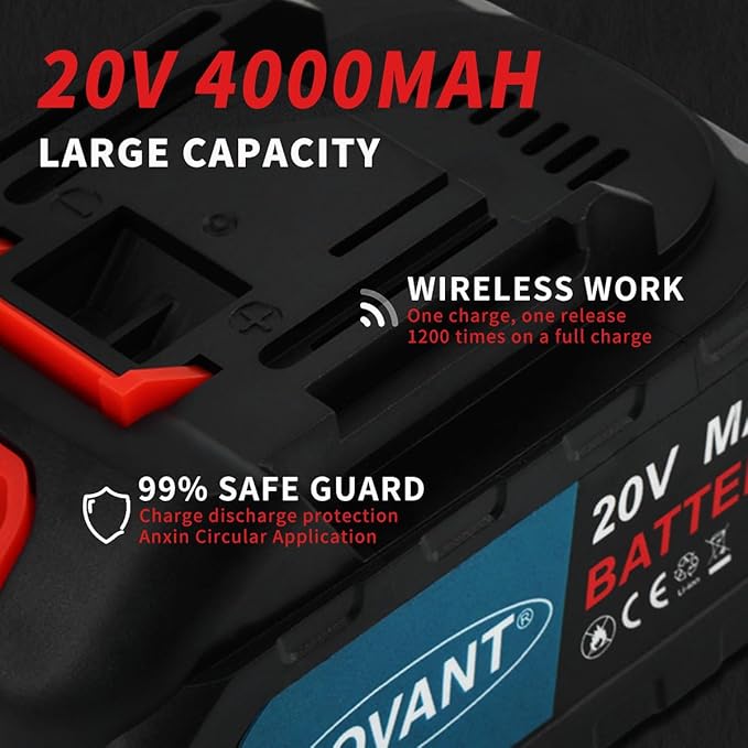 Nail Gun Battery Powered, Cordless Nail Gun with 2 * 2.0Ah Li-ion Battery, 20V 2 in 1 Electric Nail Gun with Staple Remover, Battery Nail Gun for Upholstery, Small Projects and Woodworking