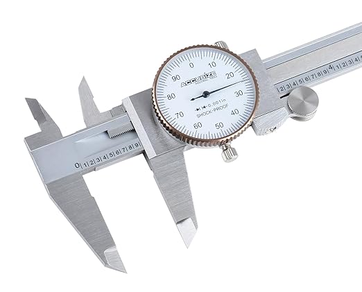 Accusize Industrial Tools 0-6 inch by 0.001 inch Precision Dial Caliper, Stainless Steel, in Fitted Box, P920-S216