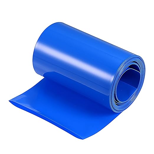 MECCANIXITY Battery Wrap PVC Heat Shrink Tubing 48mm Dia 75mm Flat 10 Feet(3meters) Blue Good Insulation for Battery Pack