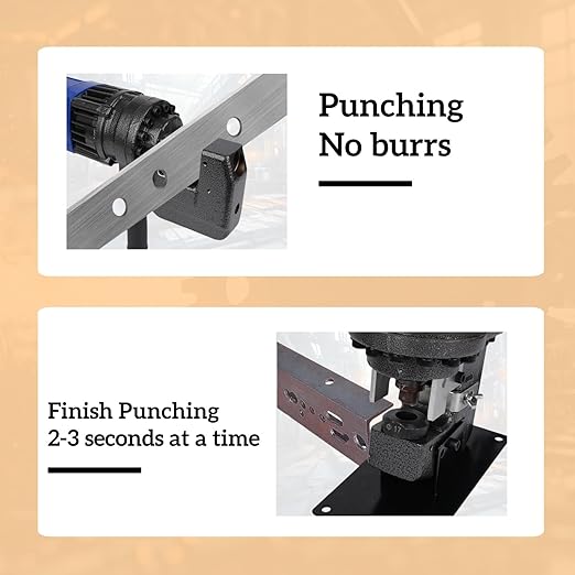 1300W Electric Hydraulic Hole Puncher with 5 Dies (Φ1/4", 3/8", 1/2", 11/16", 4/5") - Angle Steel Punching Machine for Steel, Iron, Aluminum, Copper Plates Mustrod