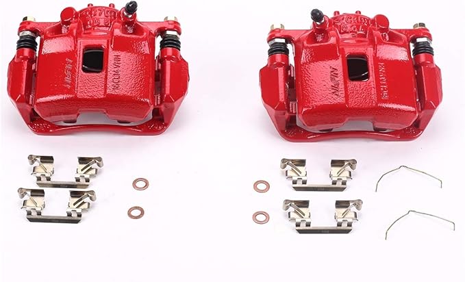Power Stop Front S6038 Pair of High-Temp Red Powder Coated Calipers For Acura ILX 2013-2015, Honda CR-Z 2011-2015, Honda Civic 2012-2015, Honda Fit 2009-2020 [Model Specific]