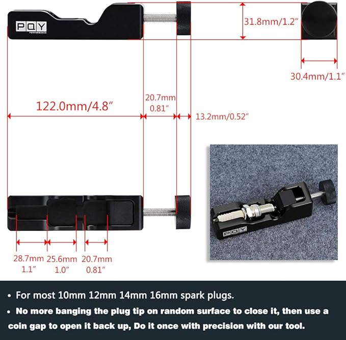 Universal Spark Plug Gap Tool for Most 10mm 12mm 14mm 16mm Spark Plugs Black