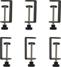 3 inch C-Clamp with Four Small Holes in the back, 6-Pack Adjustable Desk C Clamps for Range 0.35"~3.37", Versatile Clamp for Brake, Parts Assembly, Fastening, Welding, Woodwork, Metal Work