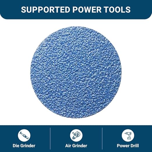 Benchmark Abrasives 2 Inch Sanding Discs Quick Change Zirconia - Male R Type Backing Drill & Die Grinder Sanding Disc for Deburring Polishing Rust Remover for Metal Paint Stripper (25 Pack), Mix Grit