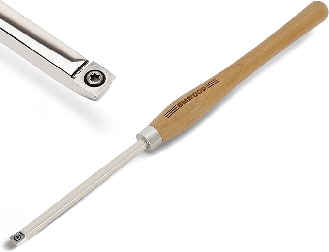 Overall length 23 3/4" Carbide Tipped Radius Rougher Chisel For Woodturning, Beech handle length: 15 1/2", Tool bar length: 8 1/4", with 15 * 15 * 2.5mm-R50 TCT ARC SQUARE BLADE