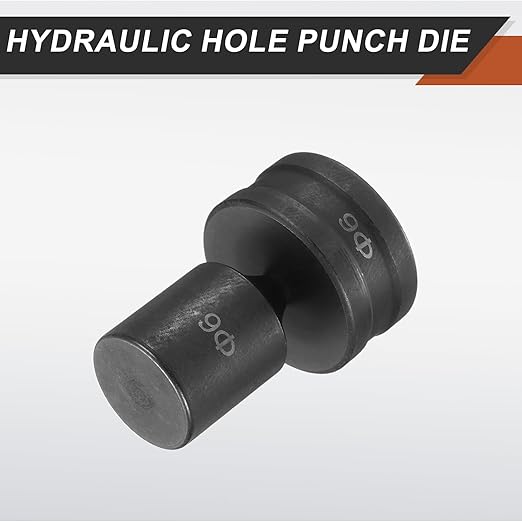 HARFINGTON Hydraulic Hole Punch Die Φ6mm Round Hole 40Cr Steel Electric Punching Kit for CH70 Electric Punching Machine, Black