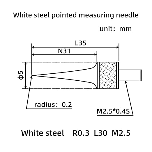 Digital dial Gauge, with a Range of 0-1in/25.4mm and a Digital Indicator Accuracy of 0.01mm/0.0005 "Metric and Imperial Measure Tool Electronic Dial Gauge (ACE-B25)