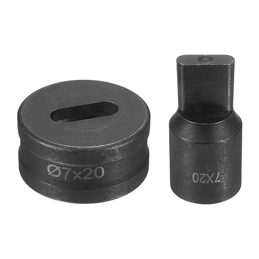 HARFINGTON Hydraulic Hole Punch Die Φ7×20mm Oval Hole 40Cr Steel Electric Punching Kit for CH70 Electric Punching Machine, Black