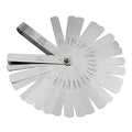 32 Blades Stainless Steel Feeler Gauge for Valves 0.0008-0.04" (0.02-1.00mm) Universal Standard SAE and Metric Offset Valve Thickness Gauge for Spark Plug Piston Measuring Gap Width or Thickness