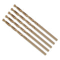 Drill Bit, #36 Cutting Diameter, 4341 HSS Gold Finish 118° Cutting Angle Number Jobber Bits - (Applications: for Drilling Soft Metal Plastic Wood), 5-Pieces
