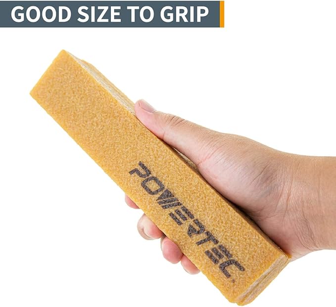 POWERTEC 71002-P4E Abrasive Cleaning Stick for Sanding Belts & Discs 8-1/2" 4PK | Natural Rubber Eraser - Woodworking Shop Tools for Sanding Perfection