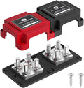 400A Bus Bar 12V Waterproof Power Distribution Block with 8 x M10(3/8") Terminal Studs Heavy Duty Marine Bus Bar Module Design for Automotive RV Car Marine Truck Boat