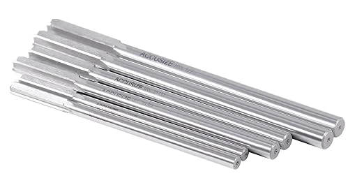 Accusize Industrial Tools 29 Pc 1/16'' to 1/2'' by 1/64'' H.S.S. Chucking Reamer Set, Straight Flute, Right Hand Cut, 5500-SF00