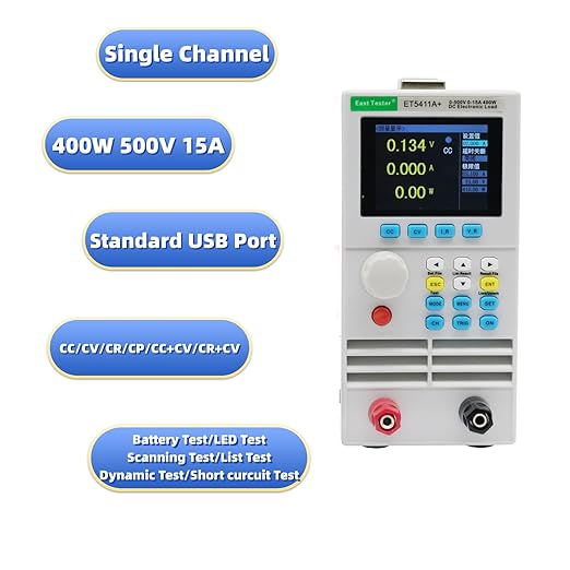 ET5411A+ Electronic Load Tester Programmable USB DC Multi Testers 400W 500V 15A Adjustable Constant Current Voltage Resistance Power Detector