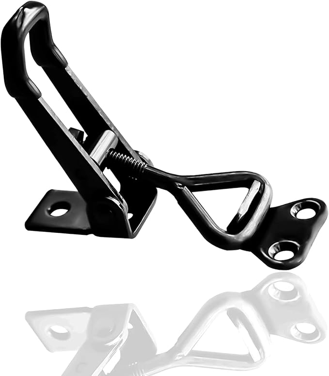 10Pack Black Toggle Latch Clamp, Heavy Duty Latch-Style Toggle Clamp, Adjustable Pull Action Latch with Catch Plate, 360lbs Capacity Metal Quick Release Draw Latch for Jig Smoker Door Tool Boxes Trunk