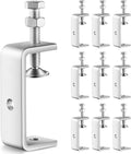 10 Pcs 304 Stainless Steel C Clamp Mini Tiger Clamp 1Inch Heavy Duty Metal U Clamps with Stable Wide Jaw Opening for Mounting Metal Working Woodworking(10 Pcs, 4 Inch)
