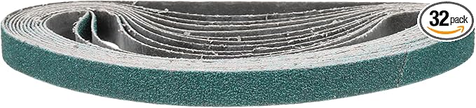 1/2 x 18 Inch Sanding Belt, 32 Pcs 80 Grit Zirconia Knife Sharpener Belts Work Sharpening for Belt Sander Knife Carving Tool Metal Working