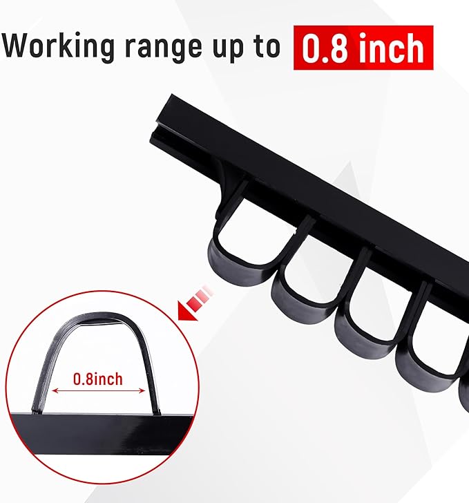 2 Pack Wall-Mounted Screwdriver Organizers with Screws - Heavy-Duty ABS Plastic Tool Holder for Screwdrivers, Wrenches, Piers - Garage Workshop Storage (Black,2 PCS)