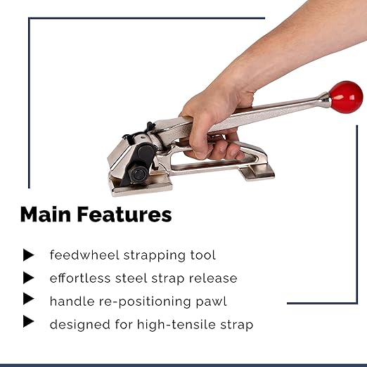 IDL Packaging - S-296 Heavy Duty High Tensile Feed-Wheel Tensioner for 3/8" to 3/4" Steel Strapping