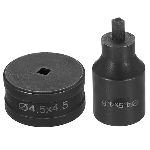 HARFINGTON Hydraulic Hole Punch Die 4.5x4.5mm Square Hole 40Cr Steel Electric Punching Kit for CH70 Electric Punching Machine, Black