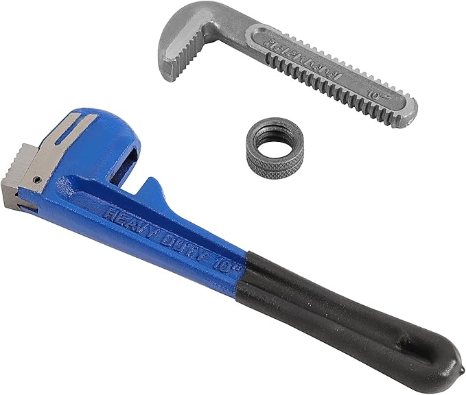 HOIGON 3 Piece Heavy Duty Plumbers Pipe Wrench Set, 8" 10" 14" Heat Treated Adjustable Straight Pipe Plumbing Wrench Set with Soft Grip for Household Plumbing Repairs