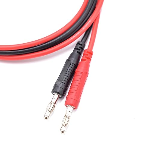 2Pcs 4mm Banana to Banana Plug Male to Male 14AWG Heavy Duty Silicone Test Leads Soft Test Cable Wire for Multimeter Electrical Testing 20A 3Ft
