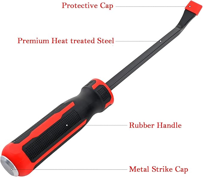 Pry Bar Set, Pry Bar Set Included 8” 12” and 18” with Strike Cap for Prying and Moving Object