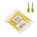 22AWG/0.5mm² Wire Ferrules Yellow, 500pcs 22AWG Terminal Connector Kit, Wire Insulated Cord Pin Ends Terminals for Electric, Industrial, Chemical Industry, Power Control System, etc.