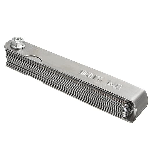 Stainless Steel Feeler Gauge Dual Marked Metric, Foldable Spark Plug Feeler Gauge, Valve Clearance Feeler Gauge for Measuring The Thickness (0.04-0.88 Mm, 32 Blades)