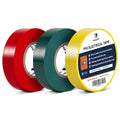Colored Electrical Tape 3 Rolls - 3/4 In 60 Ft Multicolor Professional PVC Electric Tape Pack with Red Green Yellow Colors Flame Retardant Waterproof For All Weather Under 600V Home Outdoor Indoor Use