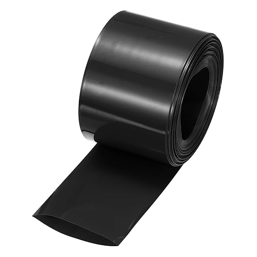 MECCANIXITY Battery Wrap PVC Heat Shrink Tubing 32mm Dia 50mm Flat 33 Feet(10meters) Black Good Insulation for Battery Pack