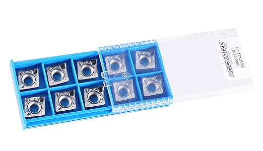 Accusize Industrial Tools CCGT432 Uncoating Carbide Inserts, 10 Pcs, for Machining Aluminum, 6600-0432x10