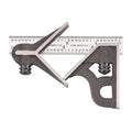Starrett Steel Combination Square with Square Head and Center Head - 4" Blade Length, Cast Iron Heads, Hardened Steel, Reversible Lock Bolt, 4R Graduation Type - C11HC-4-4R