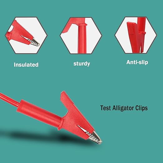 Alligator Clip to Alligator Clip Heavy Duty Silicone Jumper Wire,Alligator Clip Electrical Test Leads 12AWG 5.9 ft. Cable with Alligator Clips for Multimeter, Electrical Testing(Y-Y 12A 1.8m).