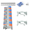 5Pcs Lever Wire Connectors, 2 in 6 Out, Push-in, 4-2.5 mm² Quick Wiring DIN Terminal Blocks, 40Pcs Wire Ferrules Terminals & 6.89 Inch DIN Rail Included