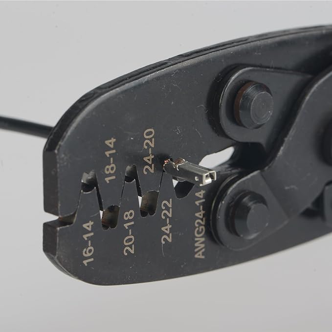 iCrimp Non Insulated Open Barrel Terminal Crimp Tool - Wire Crimper for Molex, Delphi, AMP/Tyco, Harley, PC/Computer, Automotive 24-14 AWG
