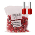 500pcs AWG12/3.5 mm² Wire Ferrules Terminals Kit Red, Terminal Connector Wire Insulated Cord Pin Ends Terminals for Electric, Industrial, Chemical Industry, Power Control System, etc.