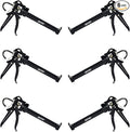 AWF PRO Heavy Duty Caulk Gun, 18:1 Thrust Ratio, Steel Frame Construction, Rotating Barrel, Ladder Hook, Puncture Tool & Dripless Pressure Release Tab (Pack of 6, 10 oz Caulking Gun)
